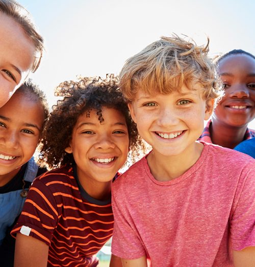 Smiling kids who received counseling